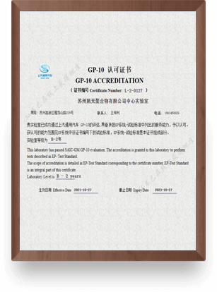 Saic-gm GP-10 Recognition Certificate